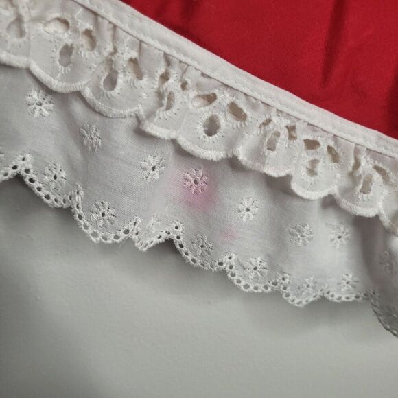 Vintage handmade red white lace trim full circle holiday skirt cute classic - Picture 6 of 6